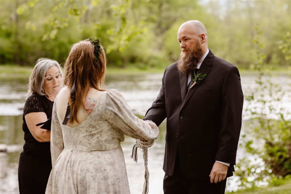 elopement ceremony with a hand fasting ritual in Shenandoah National Park