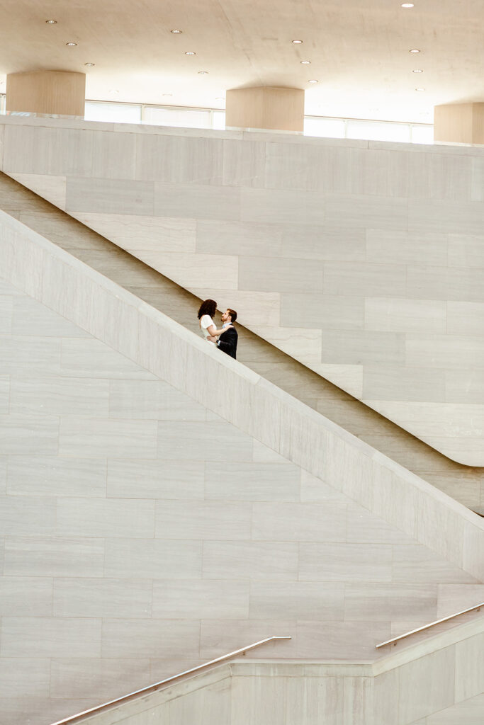 Creative engagement photo during DC engagement session at the National Gallery of Art.