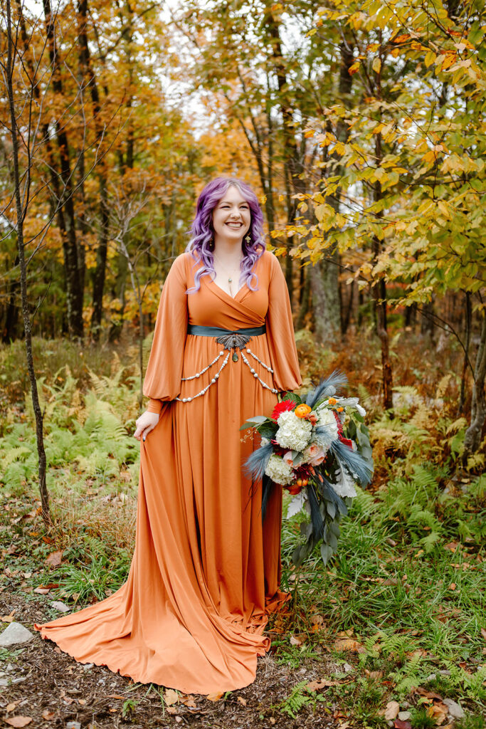 bridal portrait photography at the fall elopement in October