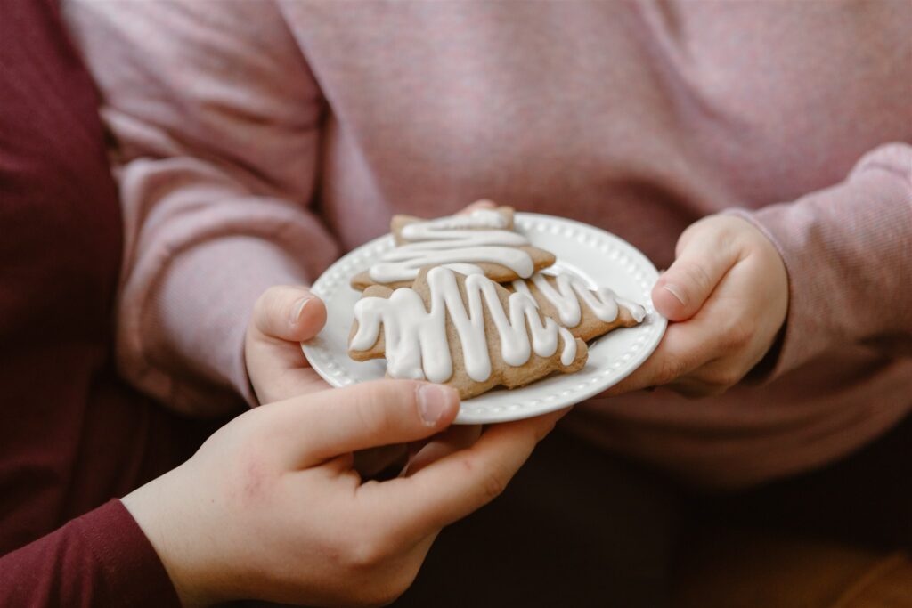 cookies for engagement  session prop for cozy winter engagement photos