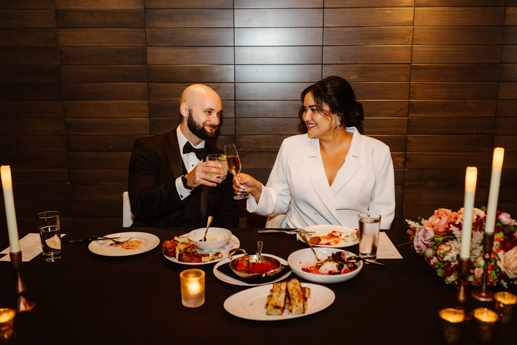 fun post elopement reception after their washington dc war memorial wedding
