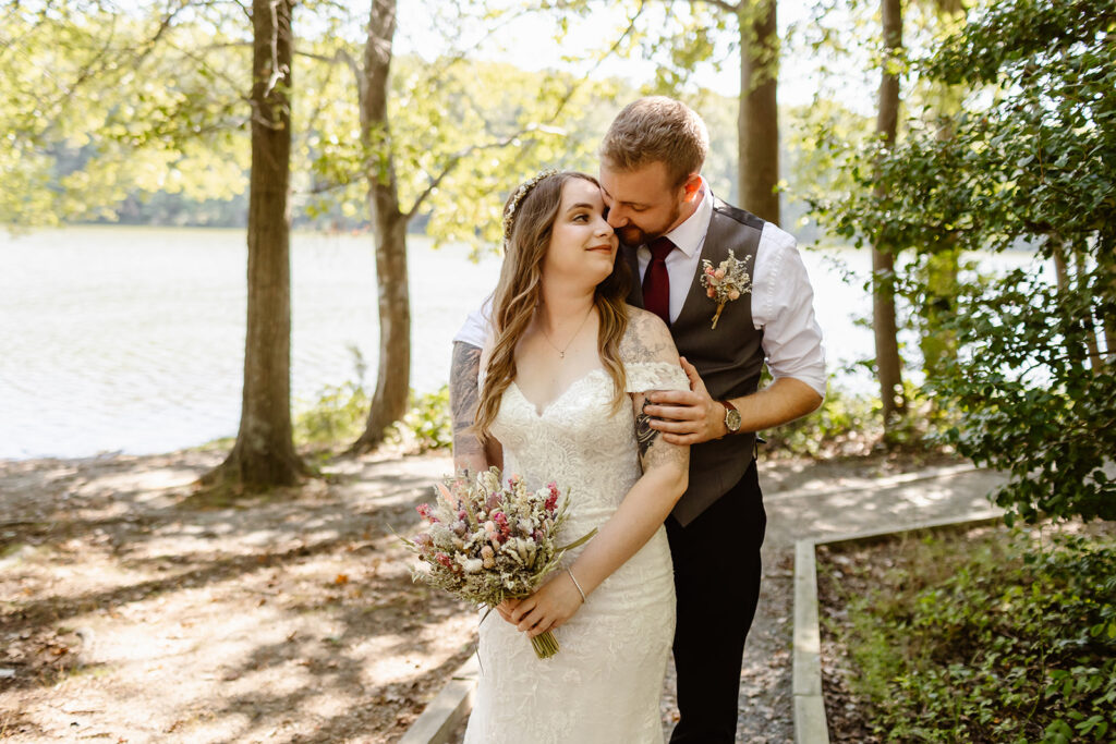 the bride and groom's couple photos during their Maryland elopement