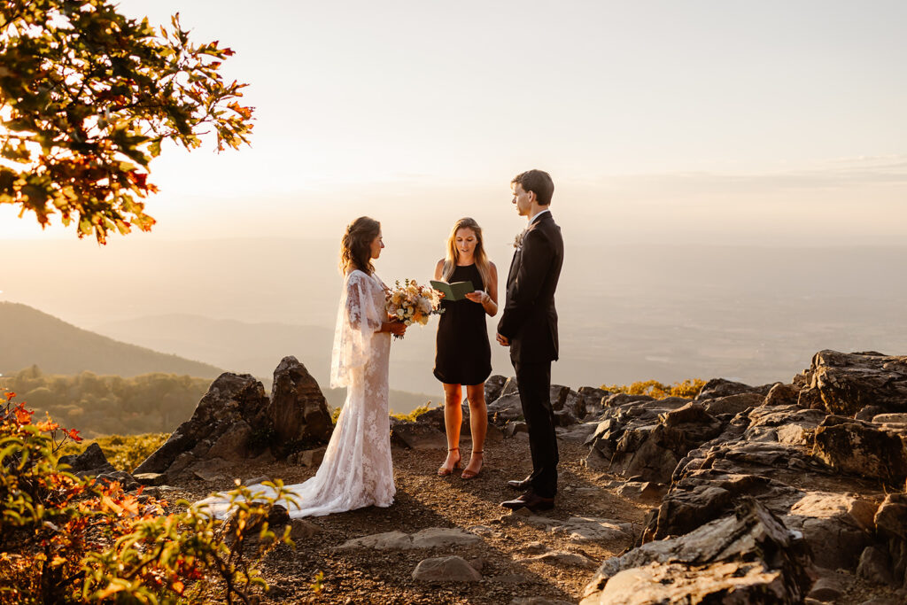 the Shenandoah National Park Elopement ceremony in the mountains