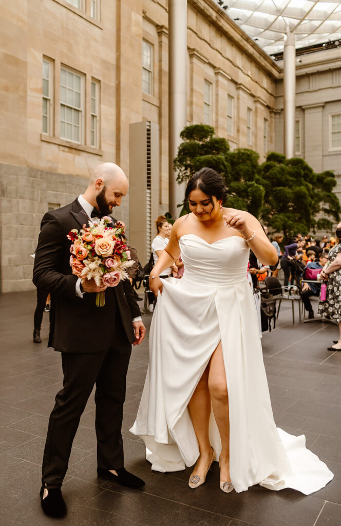 the bride and groom dancing together during their Washington DC elopement 