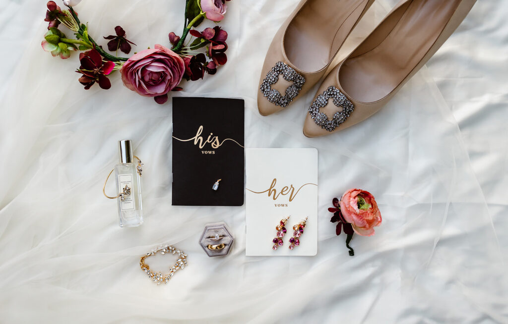 the wedding details flat lay of the DC elopement