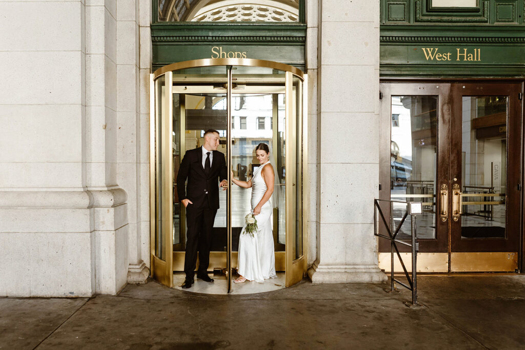 Washington DC elopement photos outside of the Union Station