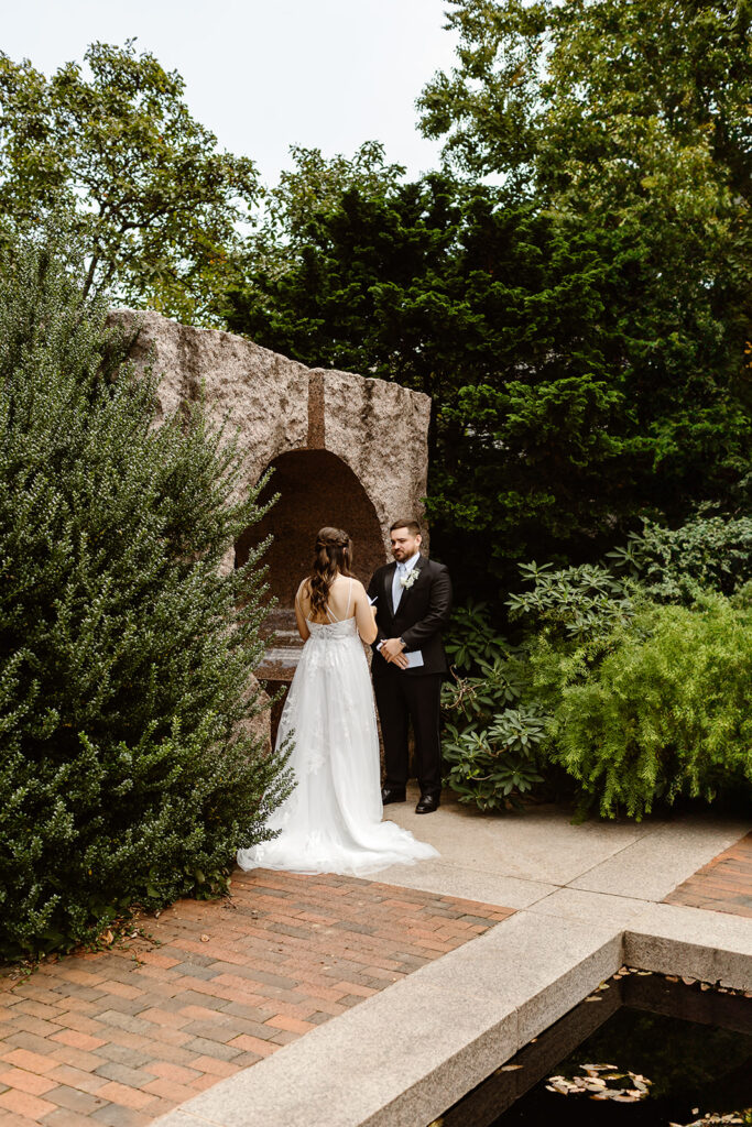 the elopement ceremony in DC at the Enid A. Haupt Garden