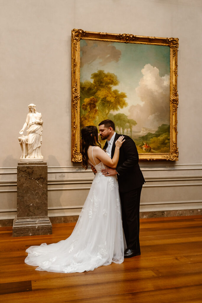 the wedding couple's elopement photography at the National Gallery of Art