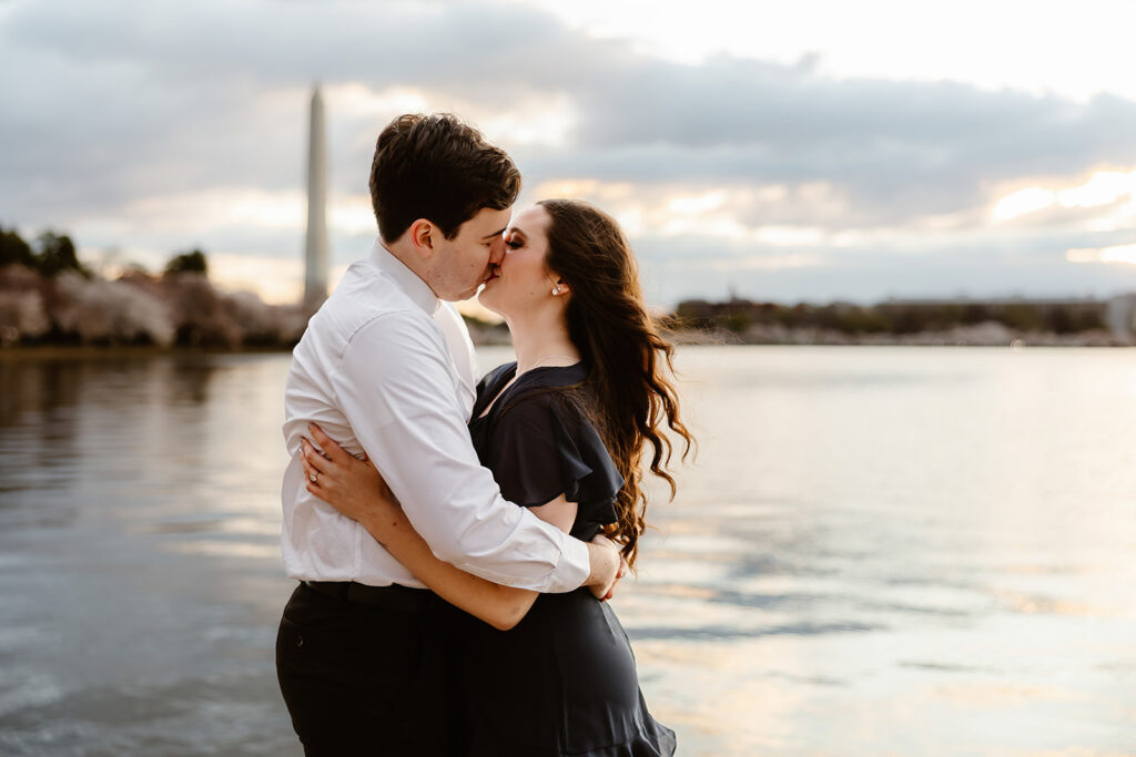 the engaged couple in Washington DC