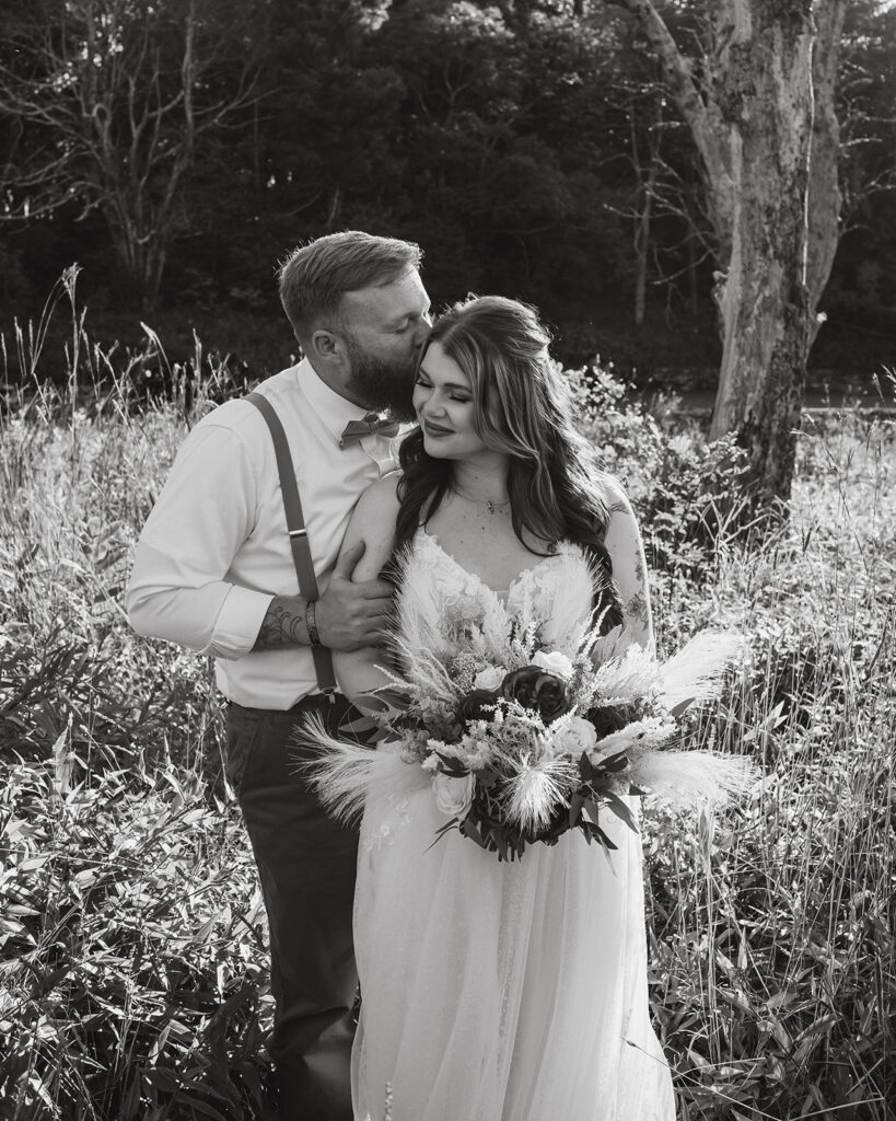 the wedding couple at Shenandoah National Park for their wedding