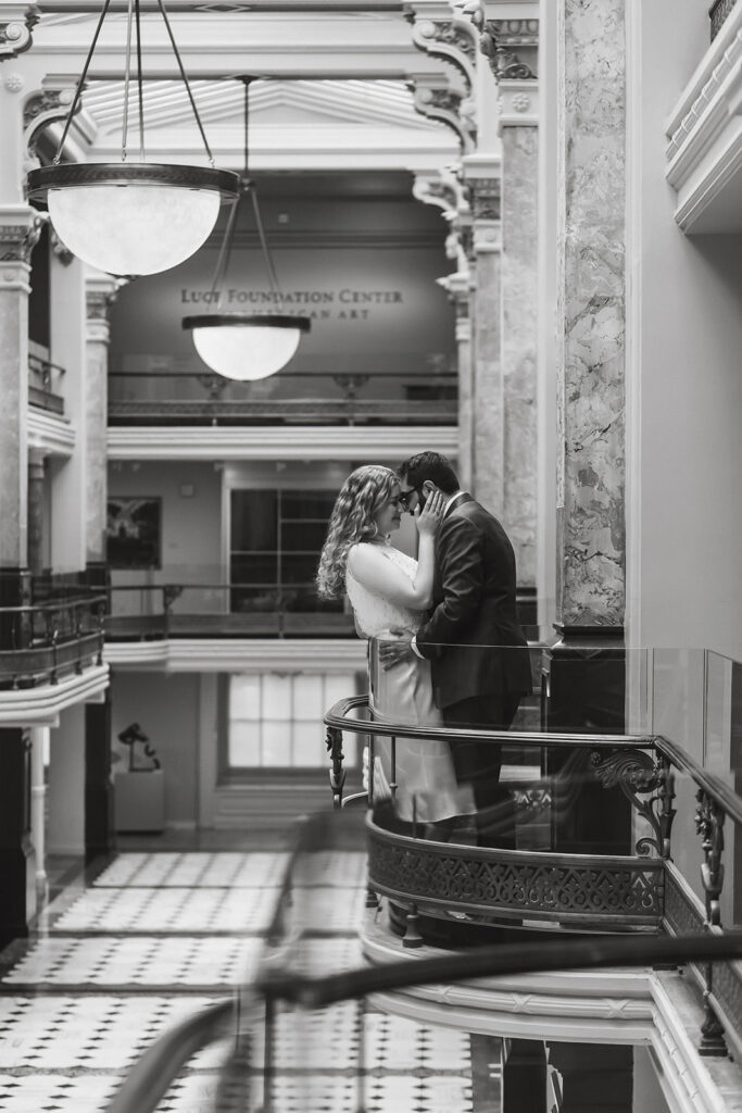 the wedding couple taking DC elopement photos