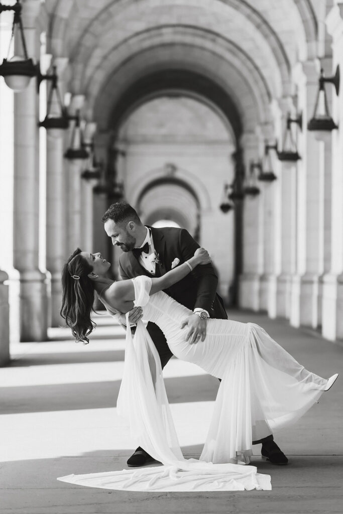 the elopement couple at the Union Station