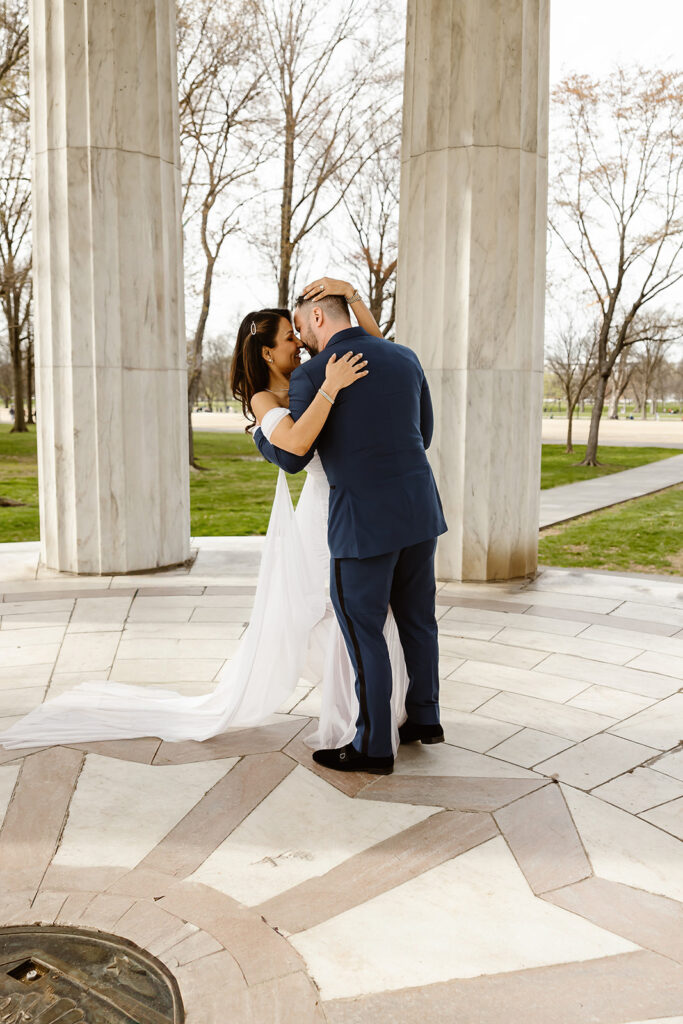 the elopement couple's first dance during their DC elopement