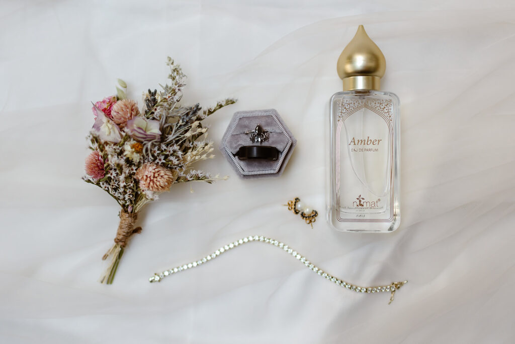 wedding details flat lay photography