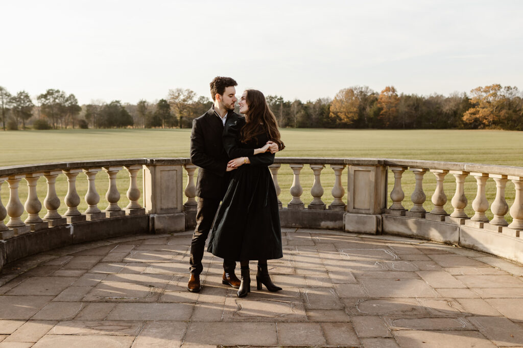 the engaged couple at the Great Marsh Estate