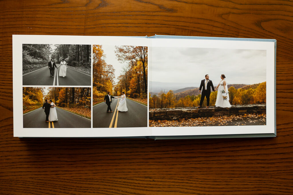 wedding album photos of Shenandoah National Park Wedding