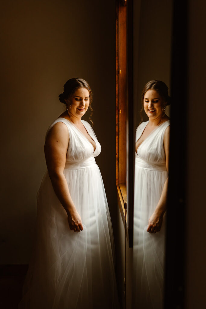 the bride getting ready photos of the Shenandoah elopement