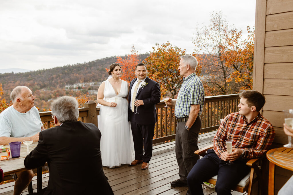 the wedding couple enjoying their reception 