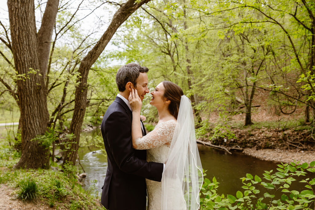 the elopement couple at Rock Creek Park for DC elopement photos