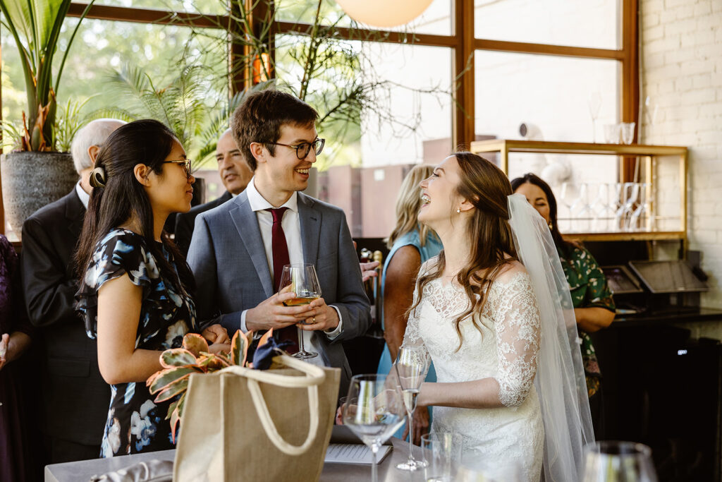 the bride celebrating her DC wedding with her guests