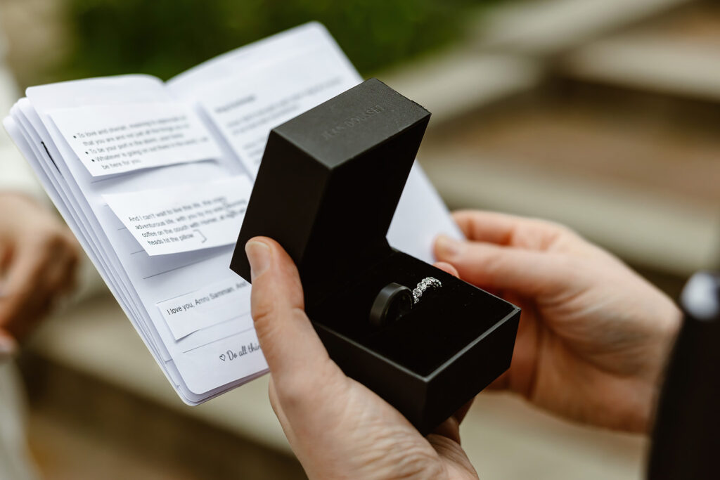 the wedding rings at the Spanish Steps elopement