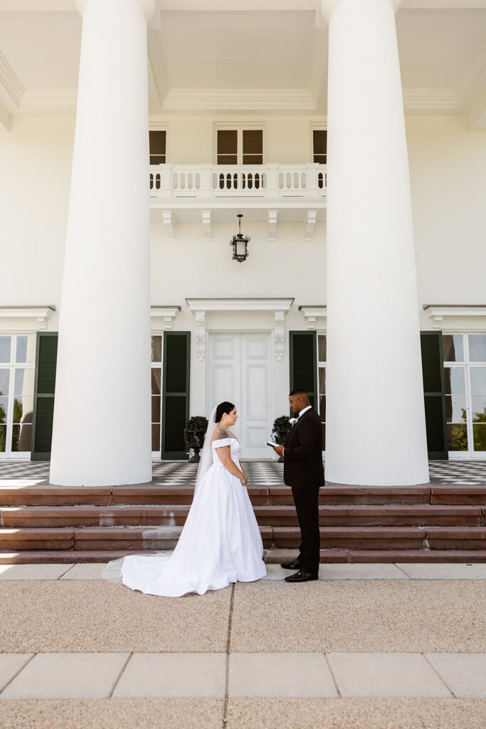 the elopement couple sharing their wedding vows