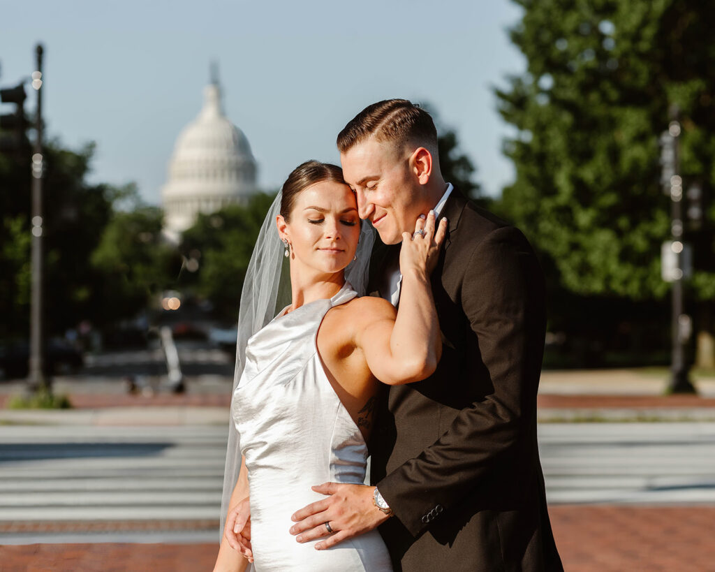 romantic elopement couple during their last minute elopement in dc