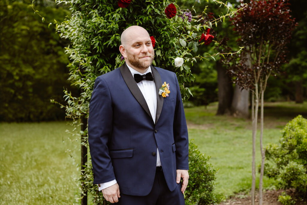 the wedding couple walking down the aisle