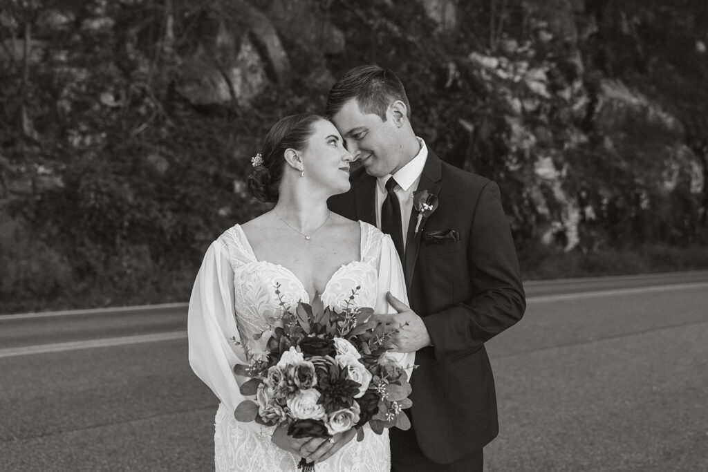 the wedding couple with a VRBO intimate wedding in Virginia