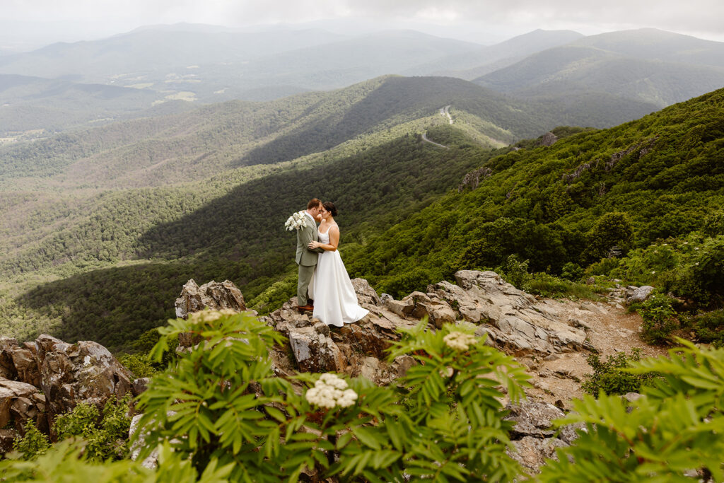 the wedding couple at Shenandoah for elopement photos