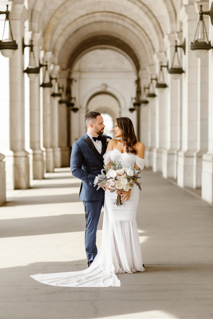 wedding couple at the Union Station