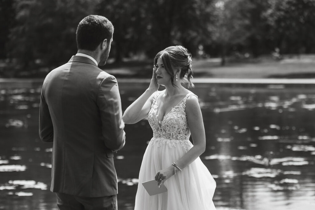 the wedding couple sharing private vows in Washington DC