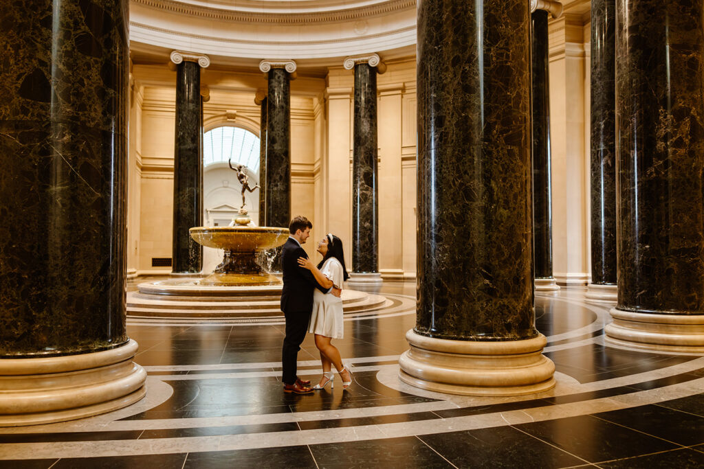 art museum engagement photos in the national gallery of art in DC