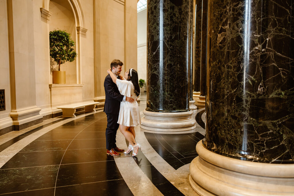 couple together in the Washington DC art museum
