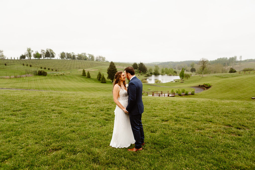 romantic elopement couple during their maryland winery elopement