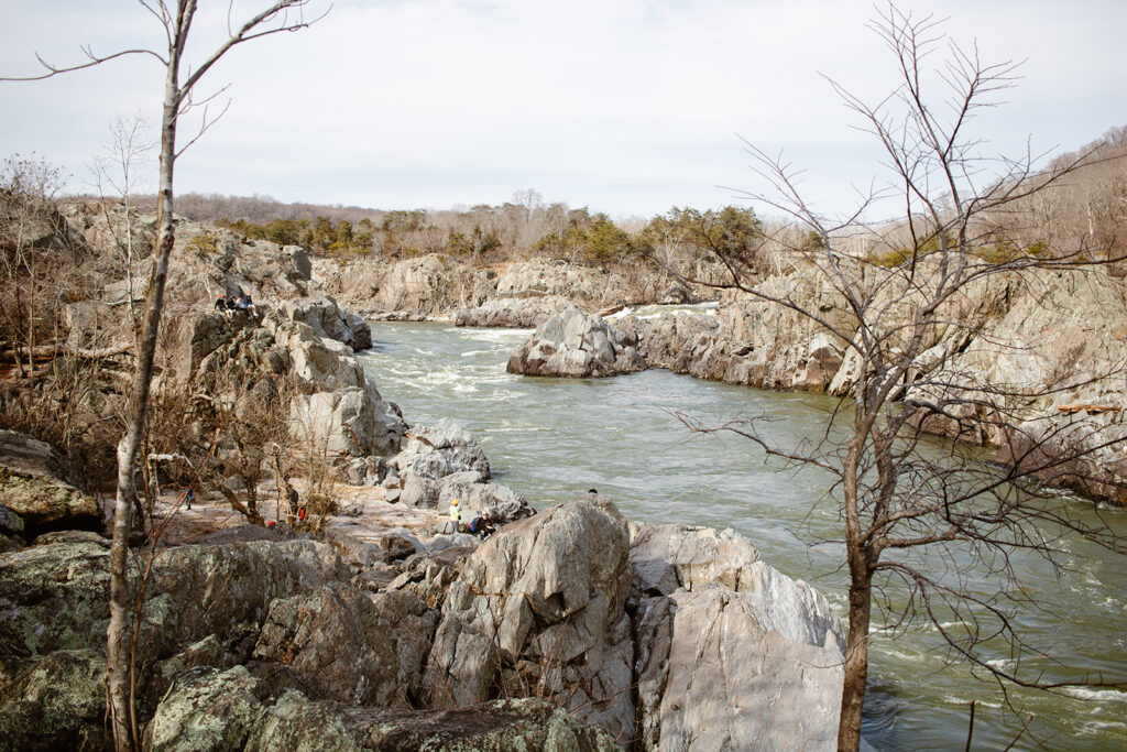 great falls park landscapes at one of the most beautiful maryland elopement locations