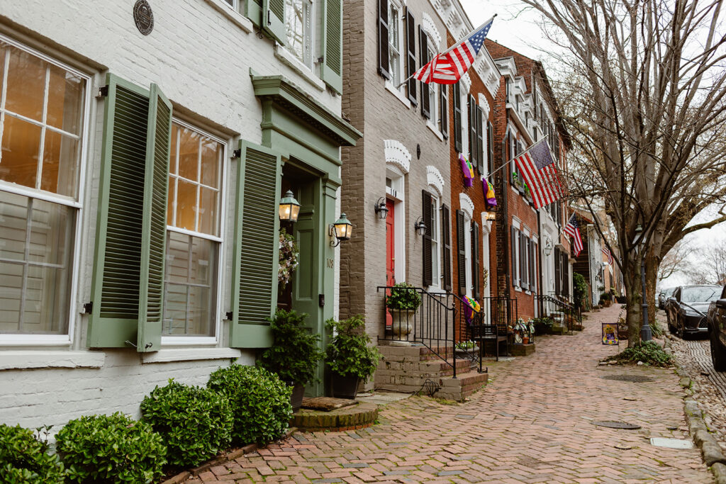 cute old town with cobblestone streets