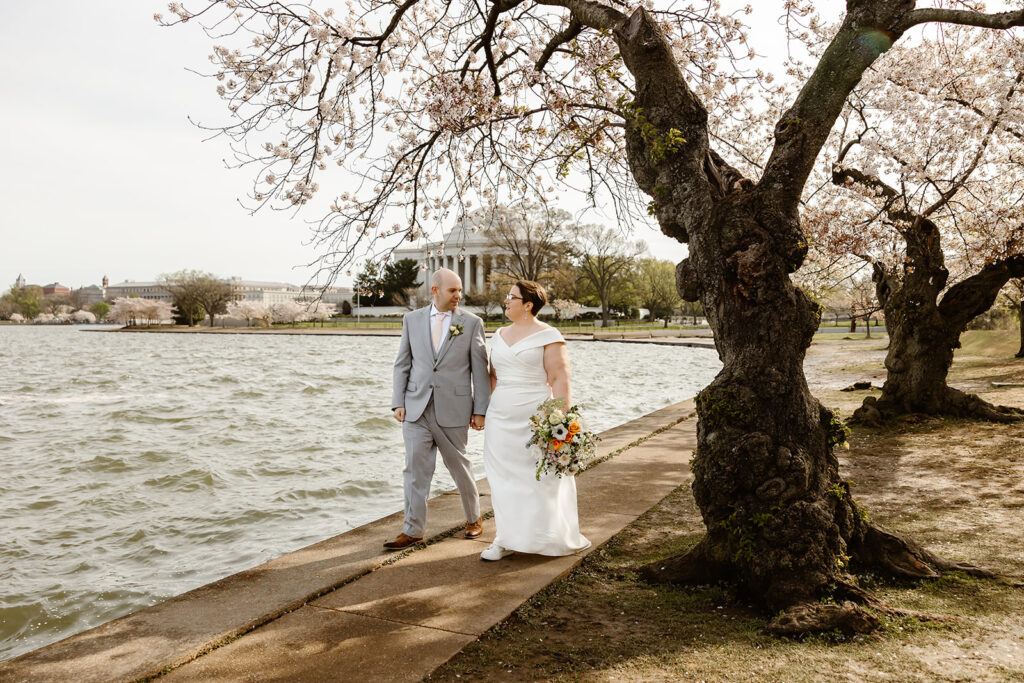 cherry blossom wedding photos in washington dc