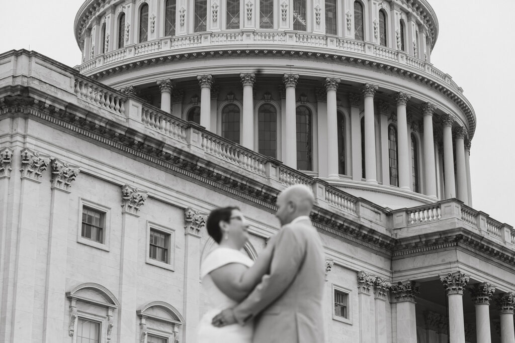 romantic elopement couple in washington dc