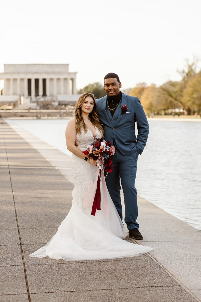 beautiful washington dc elopement couple at the national mall