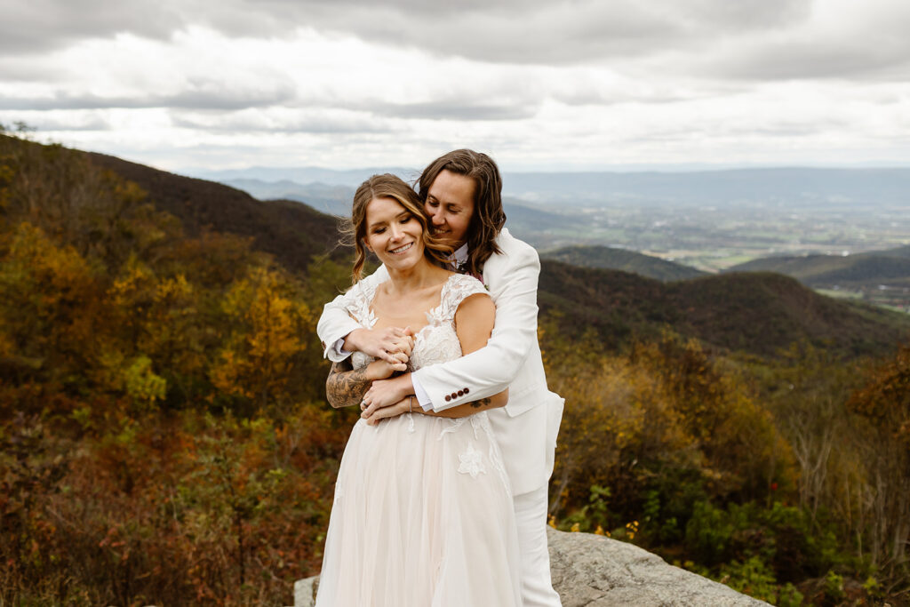 romantic fall shenandoah national park elopement with mountain views