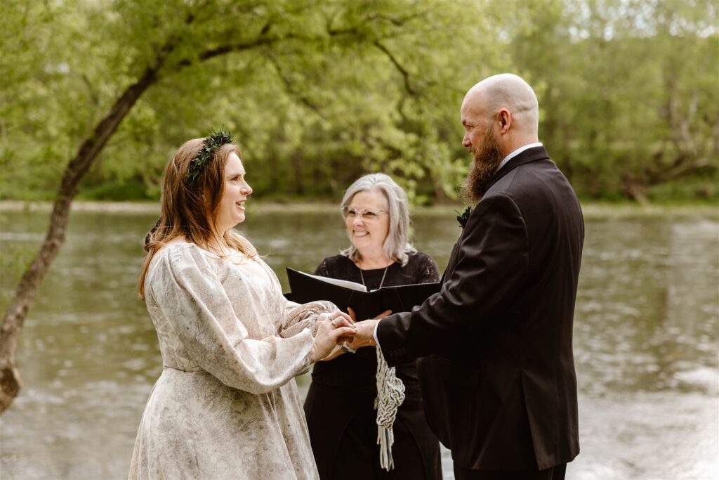 shenandoah national park elopement ceremony by the water