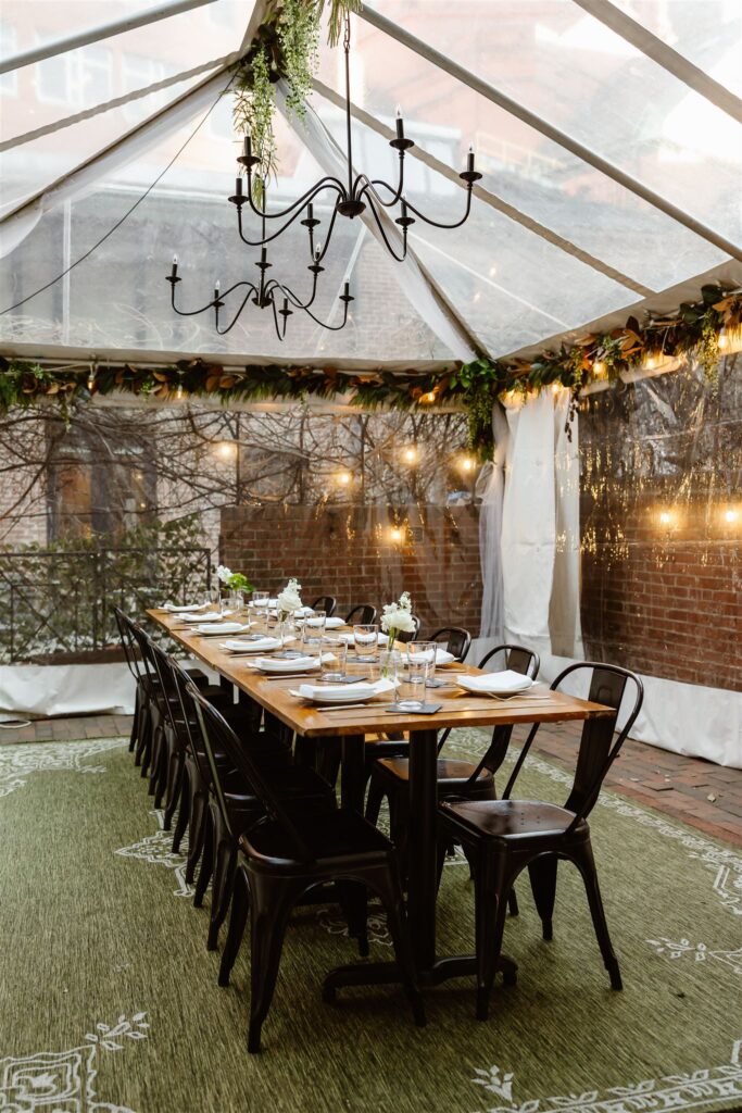 dc micro wedding reception at the Iron Gate