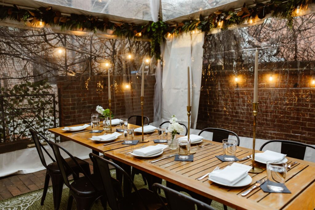 dc micro wedding reception at the Iron Gate