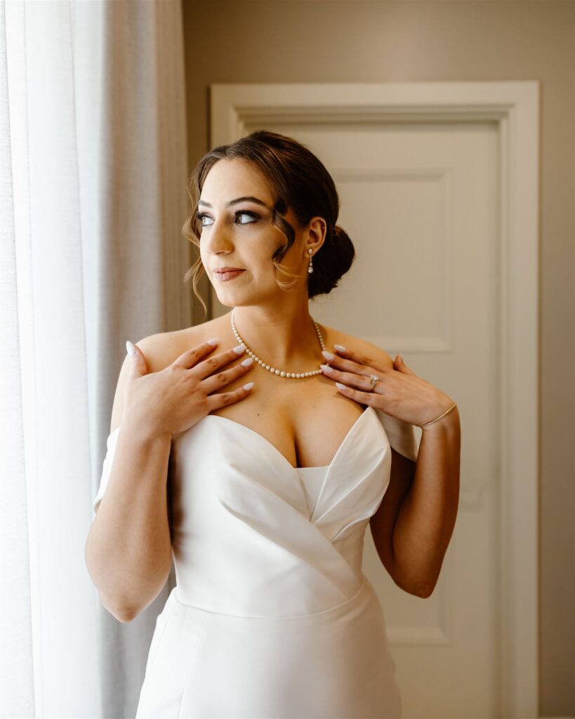 bride getting ready at st regis hotel in washington dc
