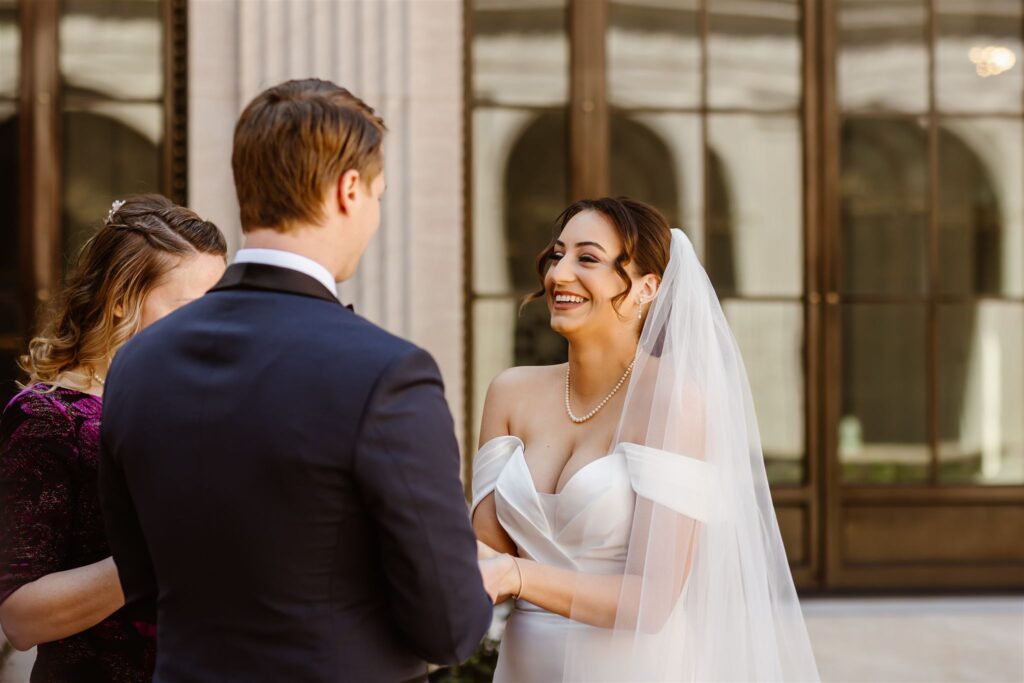 DC micro wedding ceremony at the courtyard of Freer Gallery of Art