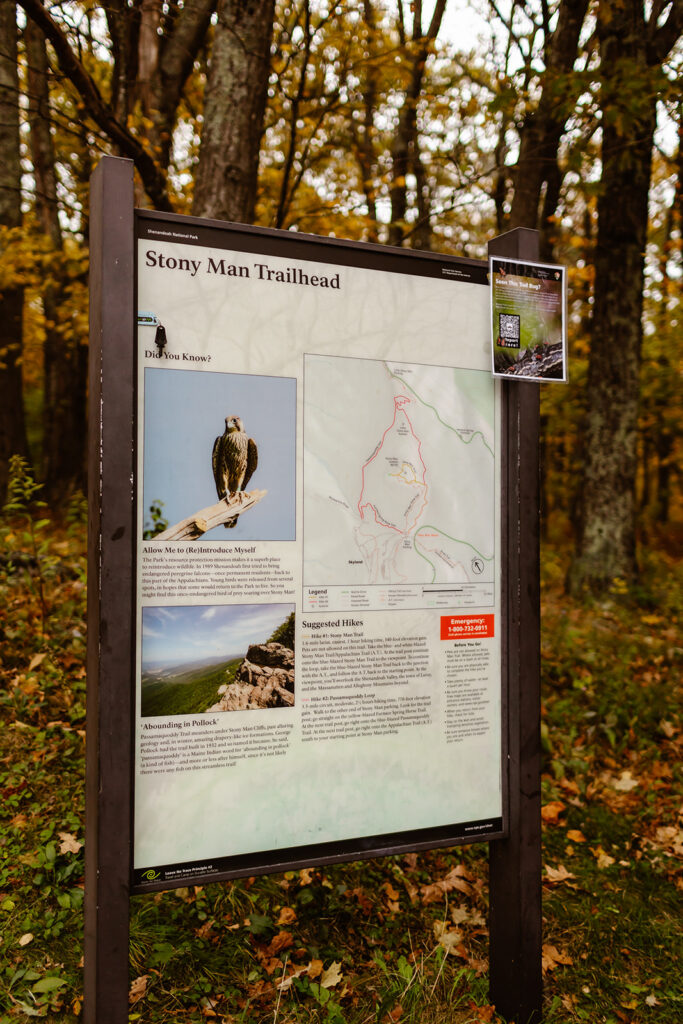 map to stoney man trailhead