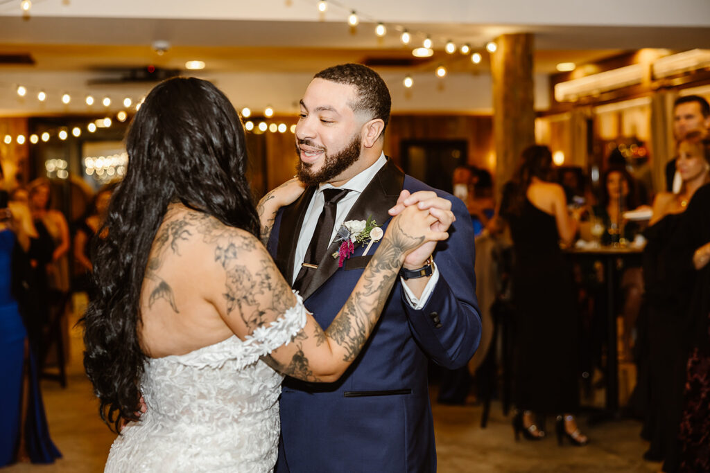 bride and groom first dance