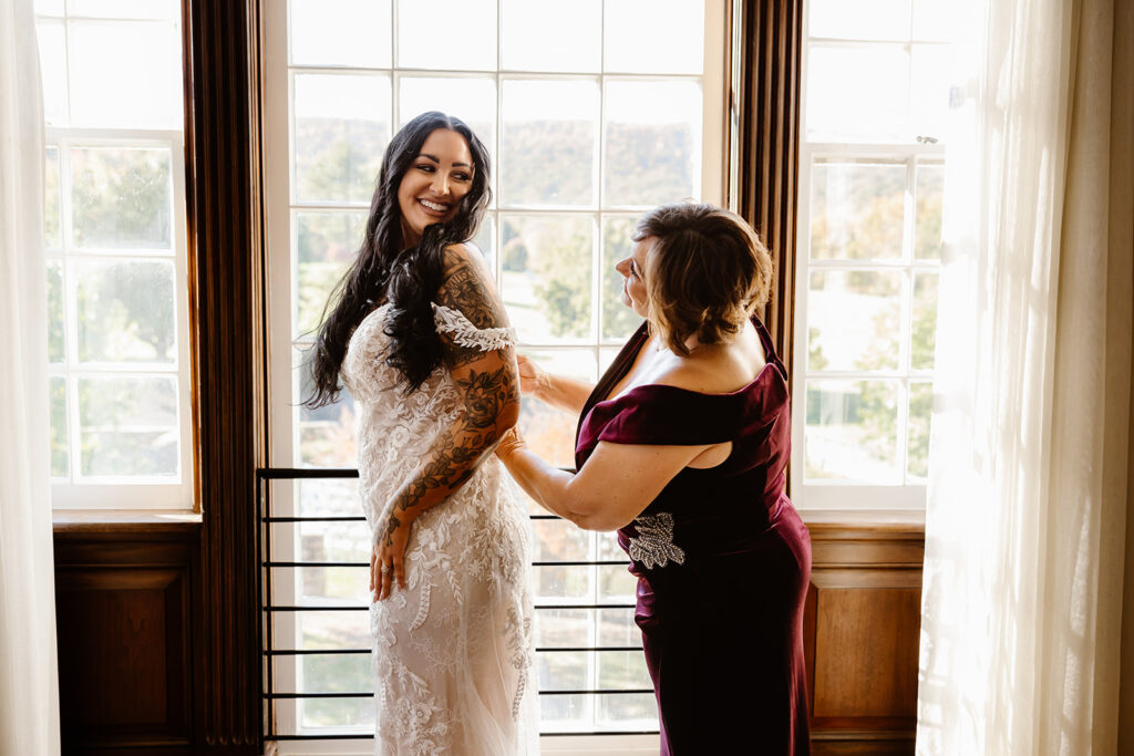 bride getting ready for the wedding