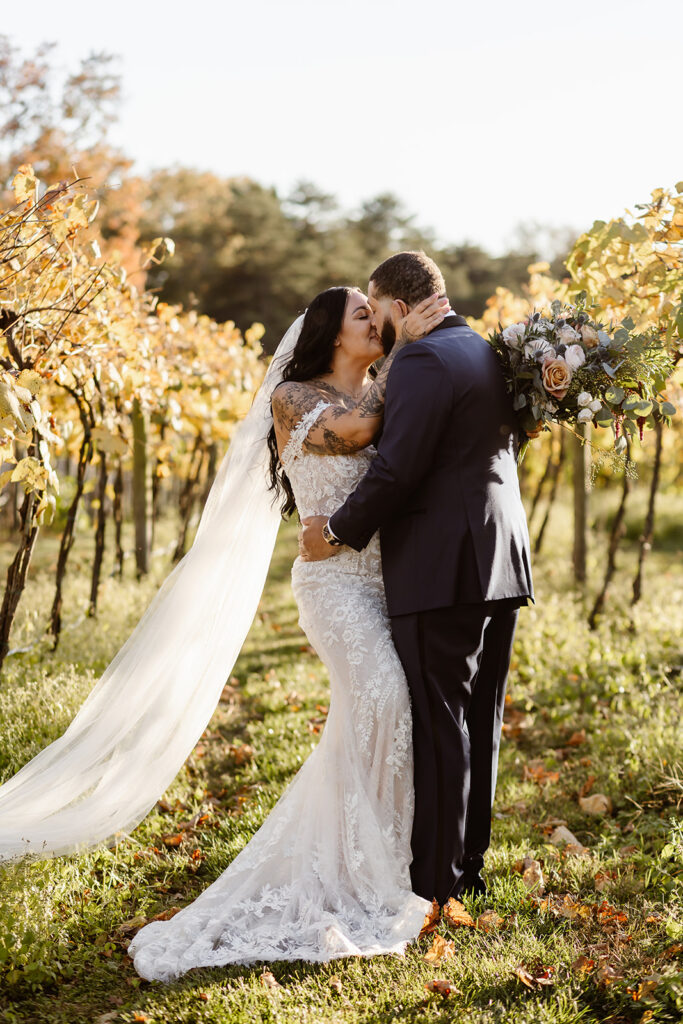golden hour portraits during a winery micro wedding at the winery at bull run